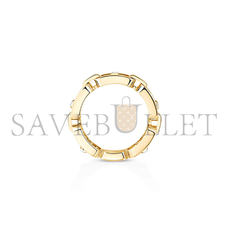 Mes1kaa move link ring yellow gold d1am0nd ring 12078-yg